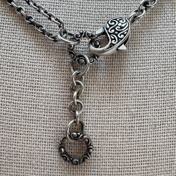 Sterling Silver 925 Turquoise Bezel Set Circle Pendant Necklace Size 18" Length - Picture 7 of 12